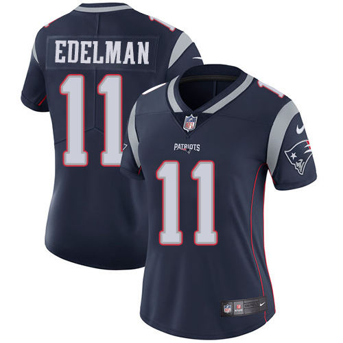 Nike Patriots #11 Julian Edelman Navy Blue Team Color Women's Stitched NFL Vapor Untouchable Limited Jersey